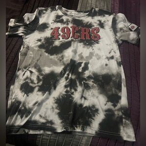 NFL 49ers Kids Black and White Tie-Dye Shirt
